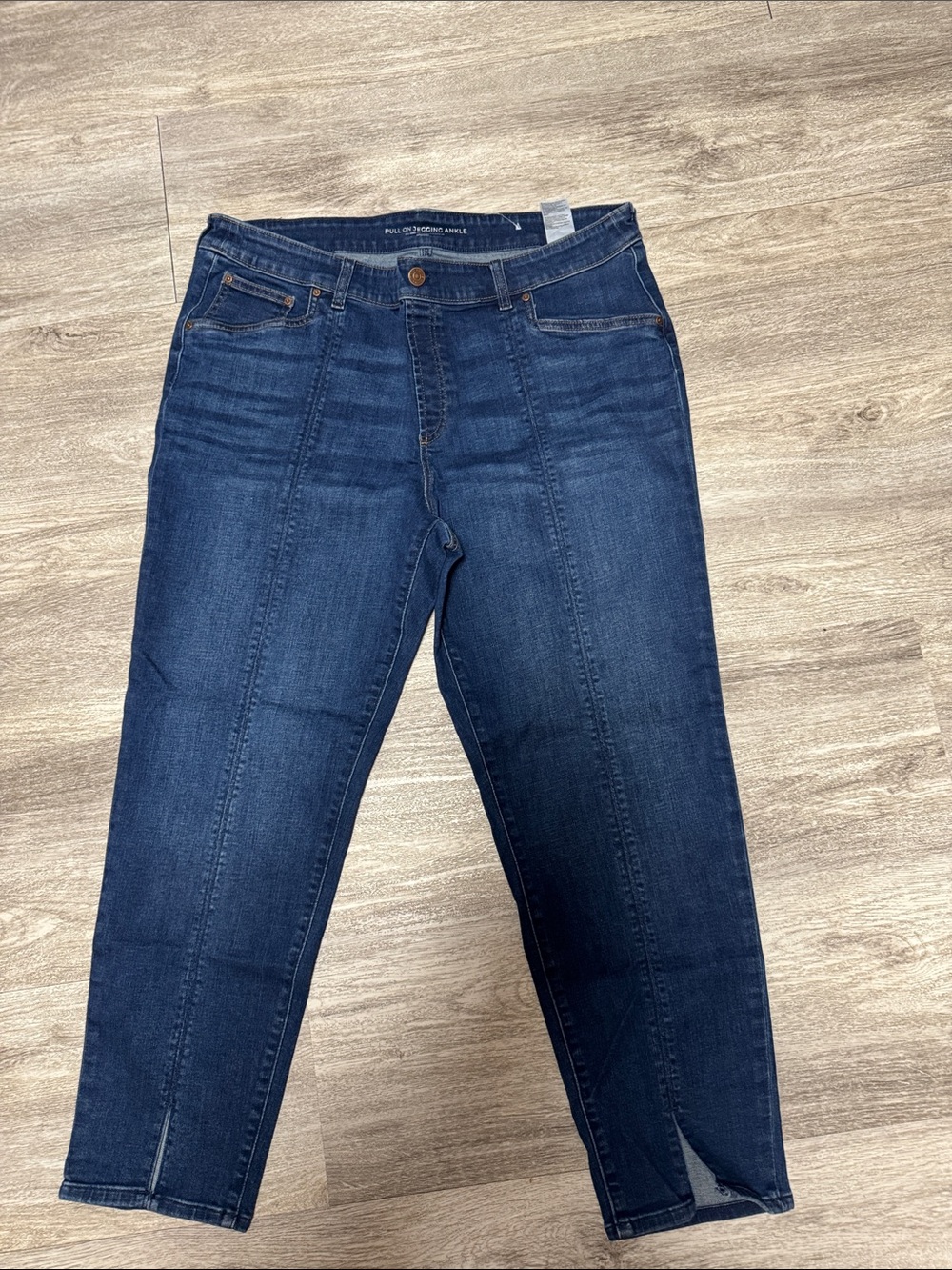 Chico's Blue Pull On Jegging Flat‎ Front Faux Pockets Size 3(16)